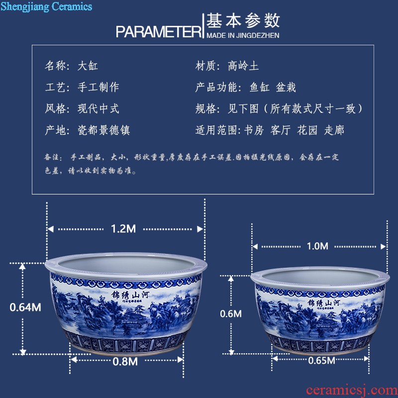 Jingdezhen ceramics hand-painted scenery large vases, new Chinese style household decorations sitting room floor office furnishing articles