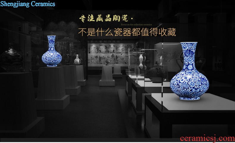 Jingdezhen ceramic vase hand-painted home furnishing articles sitting room porch decoration villa room decoration rural wind