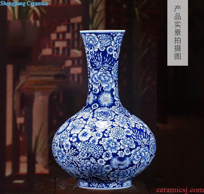 Jingdezhen ceramic vase hand-painted home furnishing articles sitting room porch decoration villa room decoration rural wind