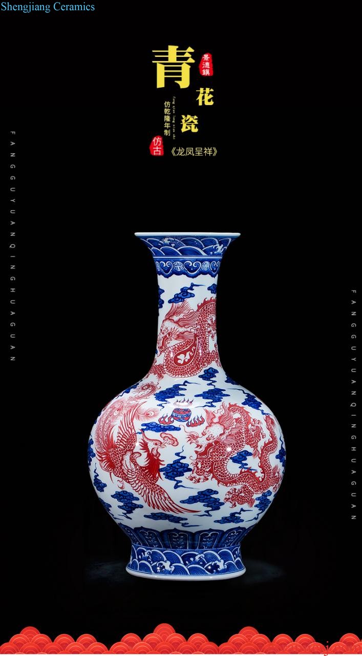 Jingdezhen chinaware paint large vase archaize qianlong classical Chinese style home sitting room adornment is placed