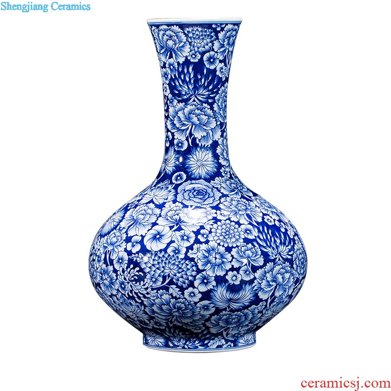 Jingdezhen ceramic vase hand-painted home furnishing articles sitting room porch decoration villa room decoration rural wind