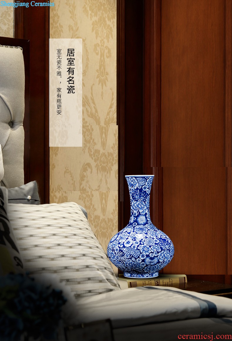 Jingdezhen ceramic vase hand-painted home furnishing articles sitting room porch decoration villa room decoration rural wind