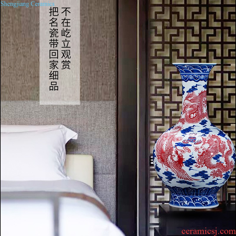 Jingdezhen chinaware paint large vase archaize qianlong classical Chinese style home sitting room adornment is placed