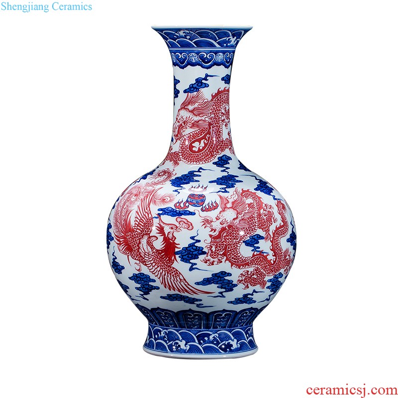 Jingdezhen chinaware paint large vase archaize qianlong classical Chinese style home sitting room adornment is placed