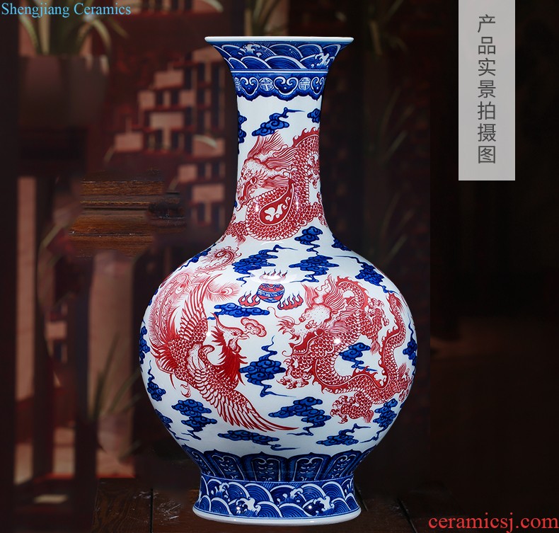 Jingdezhen chinaware paint large vase archaize qianlong classical Chinese style home sitting room adornment is placed