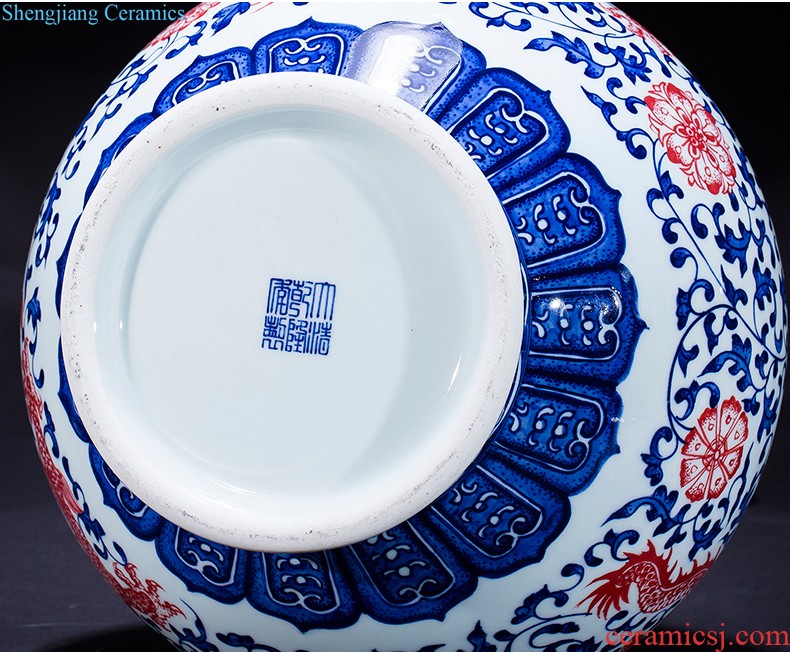 Jingdezhen chinaware paint large vase archaize qianlong classical Chinese style home sitting room adornment is placed