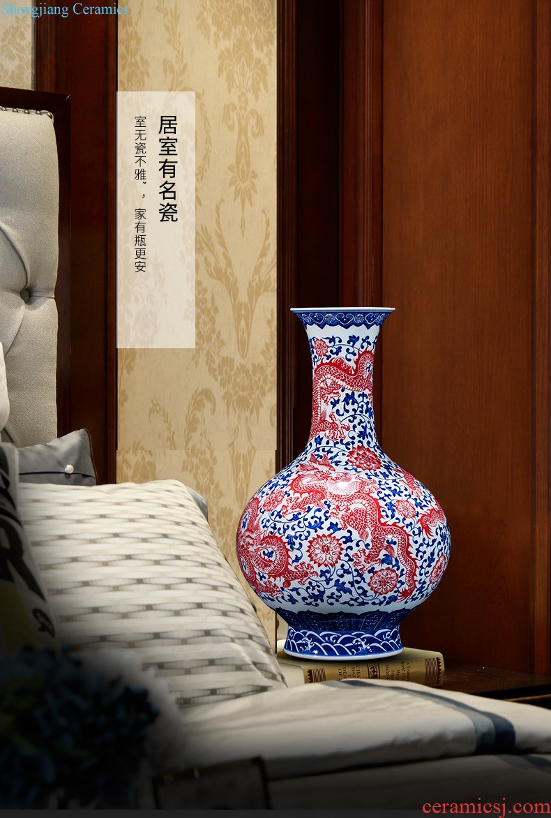 Jingdezhen chinaware paint large vase archaize qianlong classical Chinese style home sitting room adornment is placed