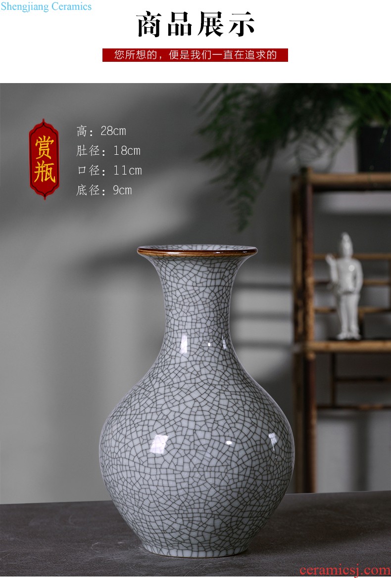 Jingdezhen ceramics vase hand-painted large quiver flower arranging new Chinese style household furnishing articles sitting room adornment porcelain