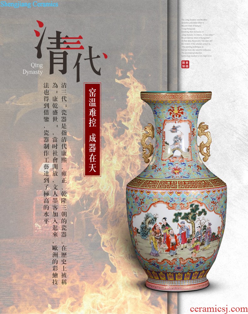 Jingdezhen ceramics furnishing articles imitation qing qianlong pastel bound branch grain ears gourd vases, Chinese style household decorations