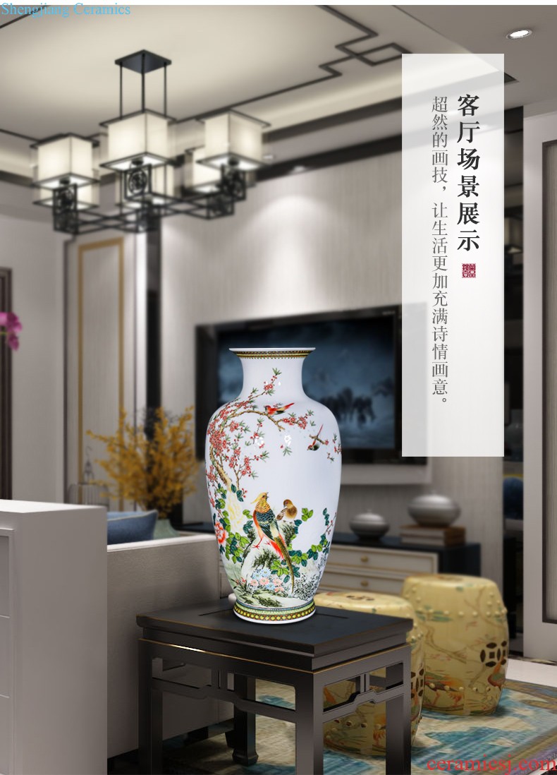 Jingdezhen ceramics hand carved decoration new Chinese modern bedroom living room decoration vase collection furnishing articles