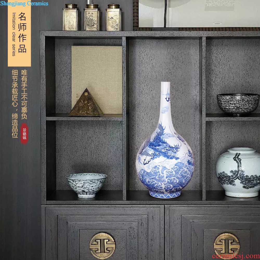 Archaize of jingdezhen ceramics powder to pick flowers wrapped branch grain ear vase Chinese style living room hotel decoration furnishing articles