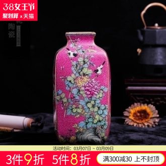 Jingdezhen ceramic vase manual shadow blue glaze color bucket load rhyme ears vases, flower decoration crafts are sitting room