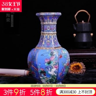 Jingdezhen ceramics Archaize large blue and white porcelain vase is Chinese style living room decoration crafts are arranging flowers