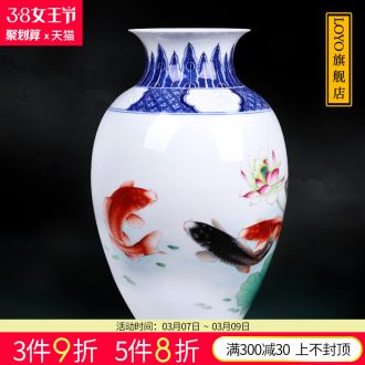 Jingdezhen ceramic thin foetus vase furnishing articles hand-painted pastel in successive years New Chinese style new opening decorations