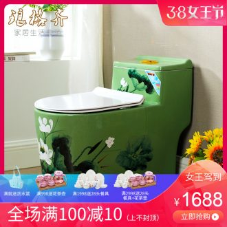 Koh larn lattice terms with pumping color toilet mute odor-proof spiral type 4 d a Mosaic gold implement ceramics sit lavatory