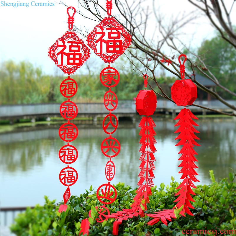 New Year lantern pendant everyone spring word mall indoor red lanterns hang small Lantern Festival lantern decorations