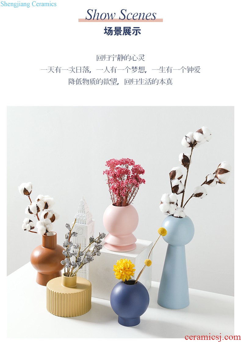 Home furnishing articles table sitting room ceramic vase mesa small and pure and fresh flower vase creative contracted decorate floret