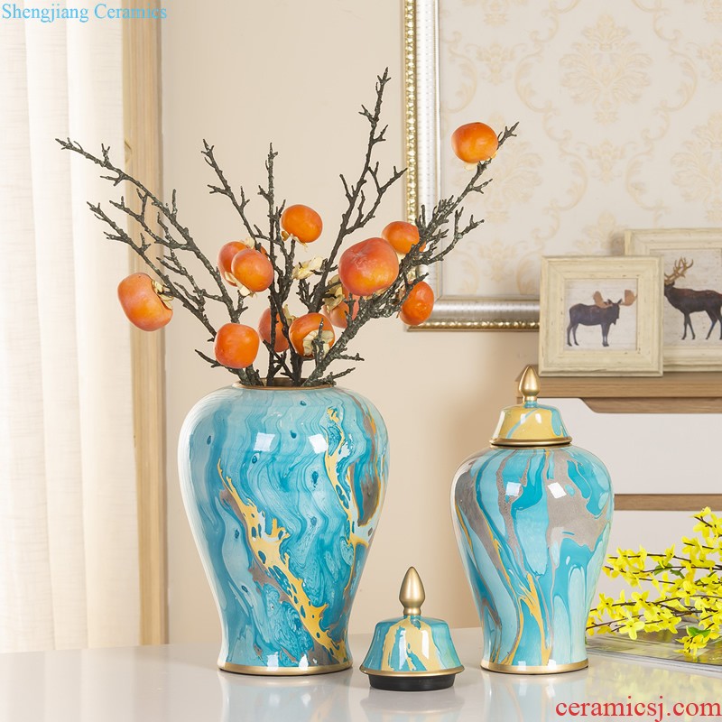 Jingdezhen new Chinese vase furnishing articles sitting room TV cabinet dry flower arranging flowers archaize zen household decorative household items