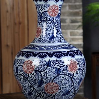 Jingdezhen pastel hand-painted vases desktop sitting room adornment is placed flower arrangement of new Chinese style household ceramics handicraft