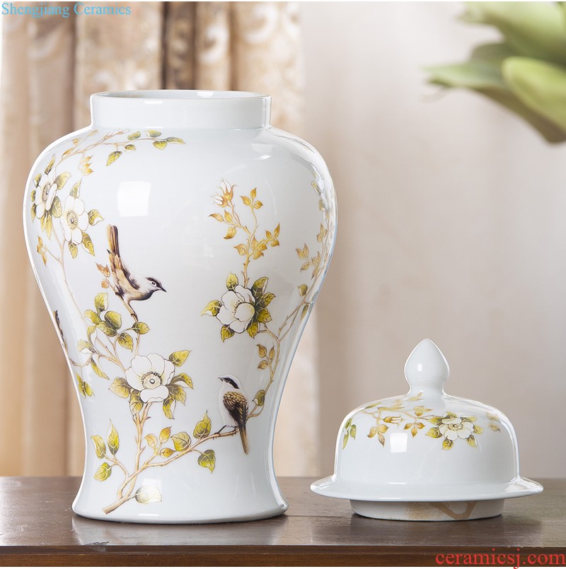 Jingdezhen ceramic vase furnishing articles Nordic light luxury porcelain storage tank sitting room porch household soft adornment arranging flowers