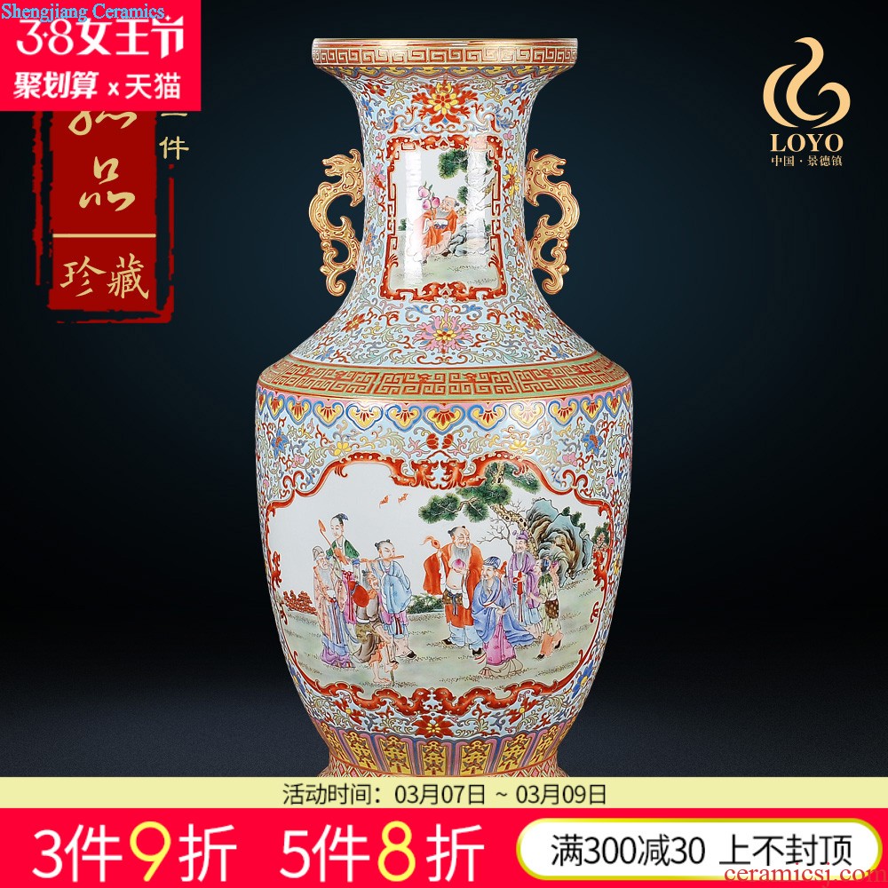 Jingdezhen ceramics furnishing articles imitation qing qianlong pastel bound branch grain ears gourd vases, Chinese style household decorations