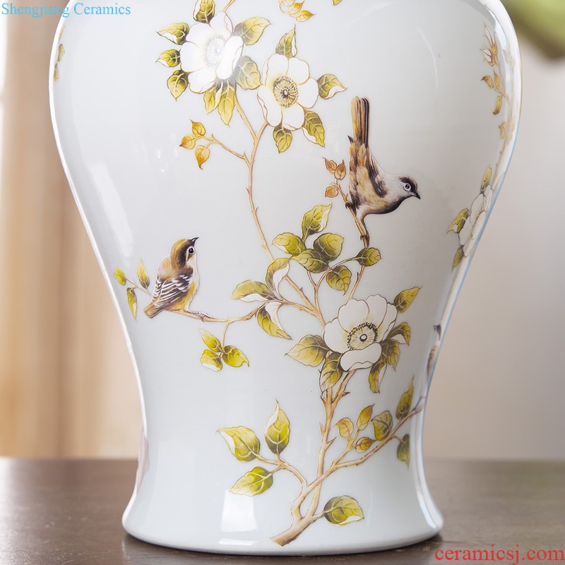 Jingdezhen ceramic vase furnishing articles Nordic light luxury porcelain storage tank sitting room porch household soft adornment arranging flowers