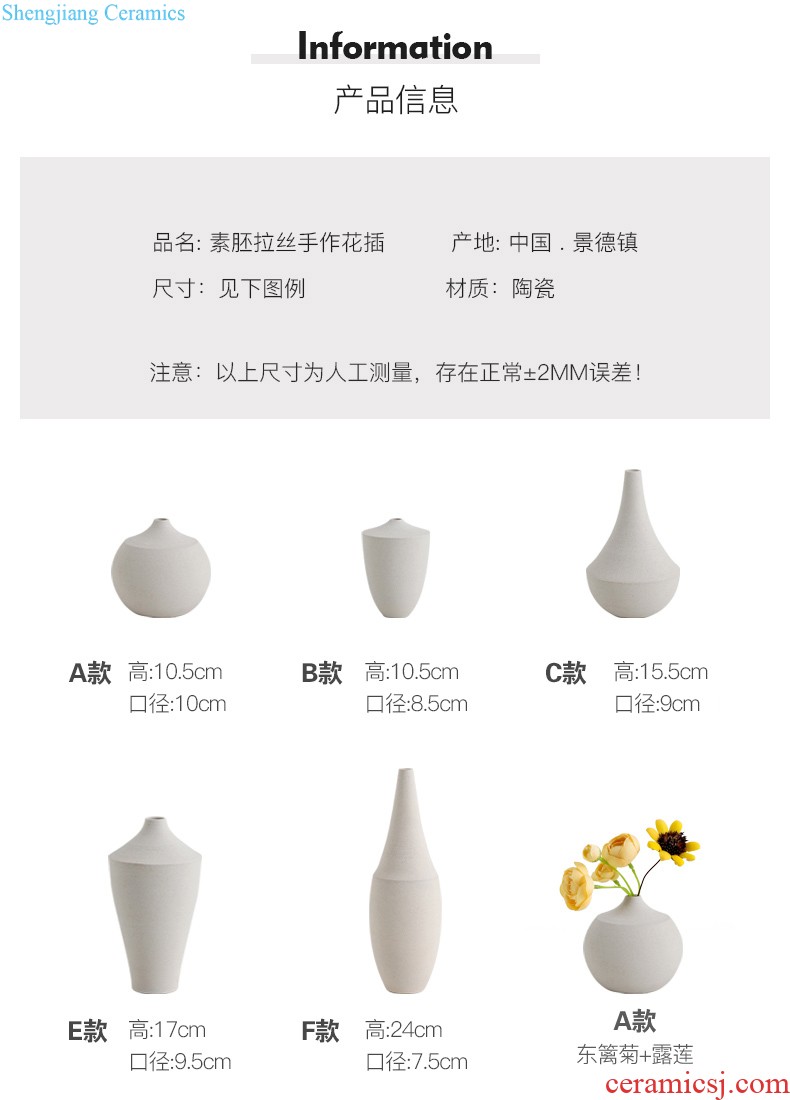 Ins contracted and contemporary ceramic vase Nordic creative mesa hydroponic vase furnishing articles furnishing articles flower arrangement sitting room adornment