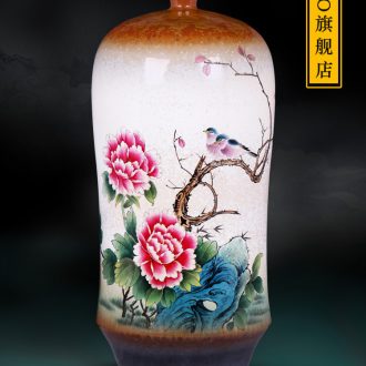 Jingdezhen ceramic Chinese vase furnishing articles lrene hand-painted songshan fishing hidden flower arranging home sitting room adornment