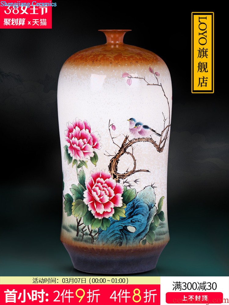 Jingdezhen ceramic Chinese vase furnishing articles lrene hand-painted songshan fishing hidden flower arranging home sitting room adornment