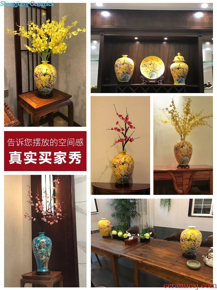 Jingdezhen ceramics hand-painted vases, flower arrangement of Chinese style home sitting room adornment TV ark place wedding gift