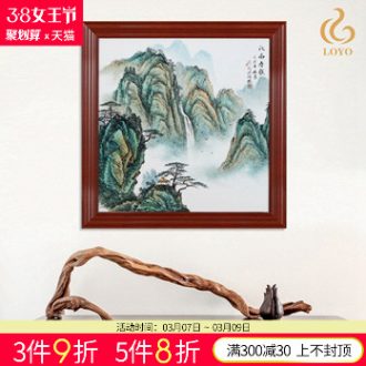 Jingdezhen ceramics Lrene autumn breeze adornment porcelain plate painting murals Household crafts are sitting room