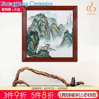 Jingdezhen ceramics Lrene autumn breeze adornment porcelain plate painting murals Household crafts are sitting room