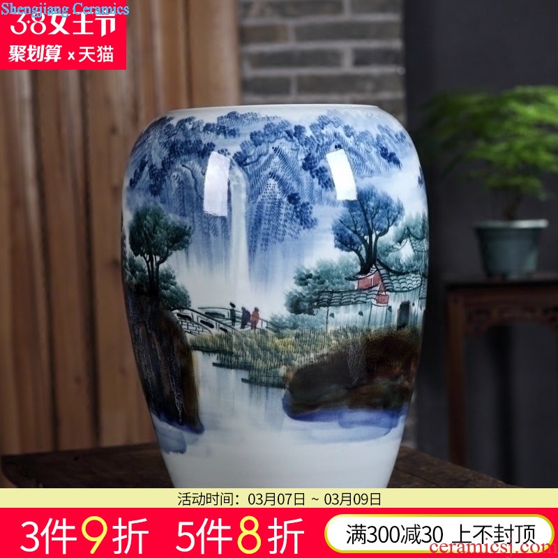 Jingdezhen ceramics furnishing articles Hand painted porcelain vases, flower arranging youligong freehand brushwork in traditional Chinese painting of flowers and birds New Chinese style arts and crafts