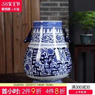 Jingdezhen ceramics vase furnishing articles hand-painted pastel live long and proper Chinese style household flower arrangement sitting room adornment