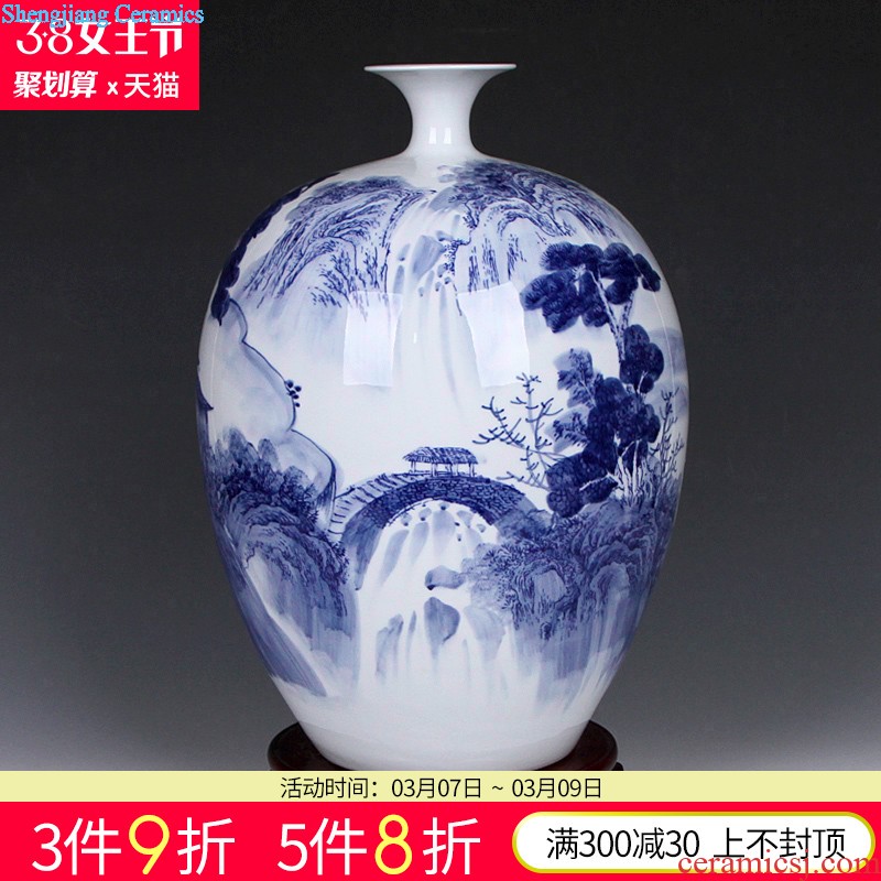 Jingdezhen ceramics masters hand painted yellow powder enamel celestial vases, flower receptacle Chinese crafts are sitting room