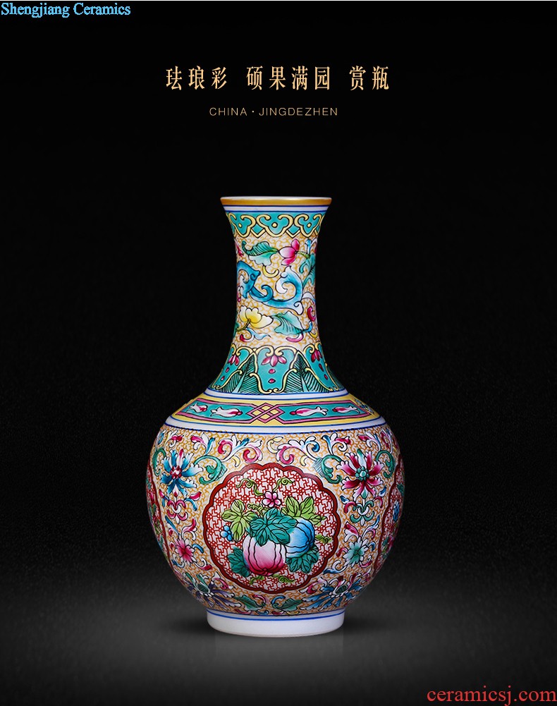 Jingdezhen ceramics hand-painted vases, flower arranging Chinese style household adornment rich ancient frame sitting room place a wedding gift