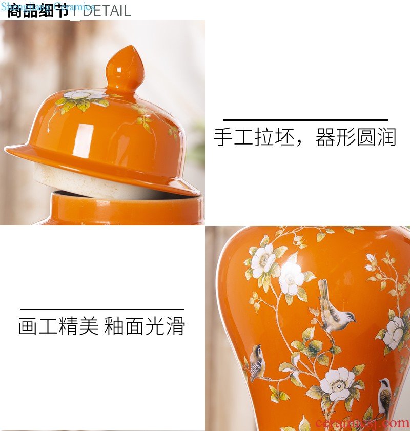 Jingdezhen ceramics hand-painted modern new Chinese vase flower arrangement sitting room home furnishing articles on your table