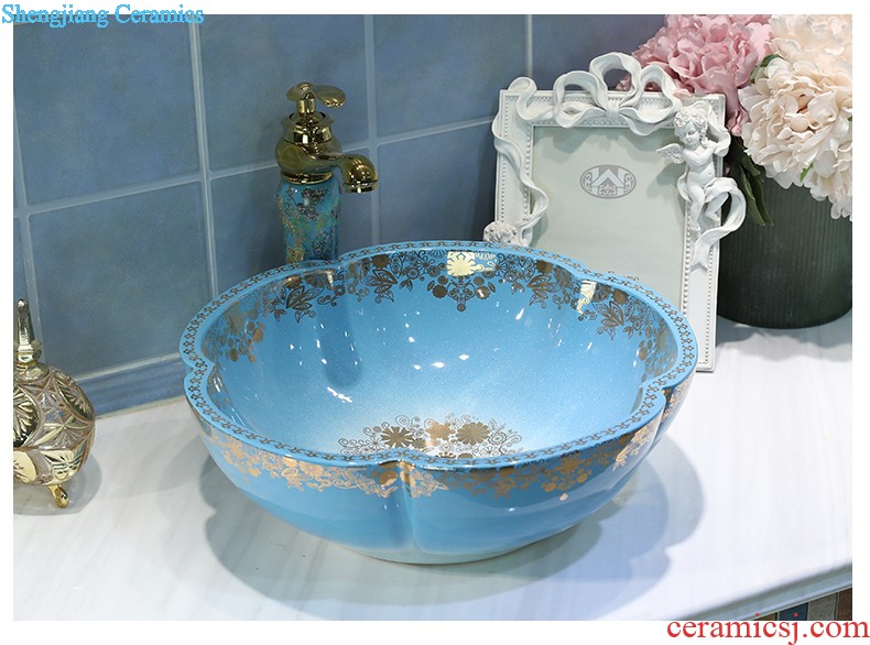 Stage basin to jingdezhen european-style lavabo household creative ceramic art contracted basin basin sinks