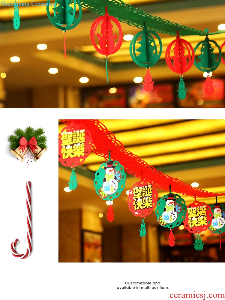 New Year Spring Festival decoration supplies garland pull flag hanging mall hotel kindergarten window set decoration flag bunting