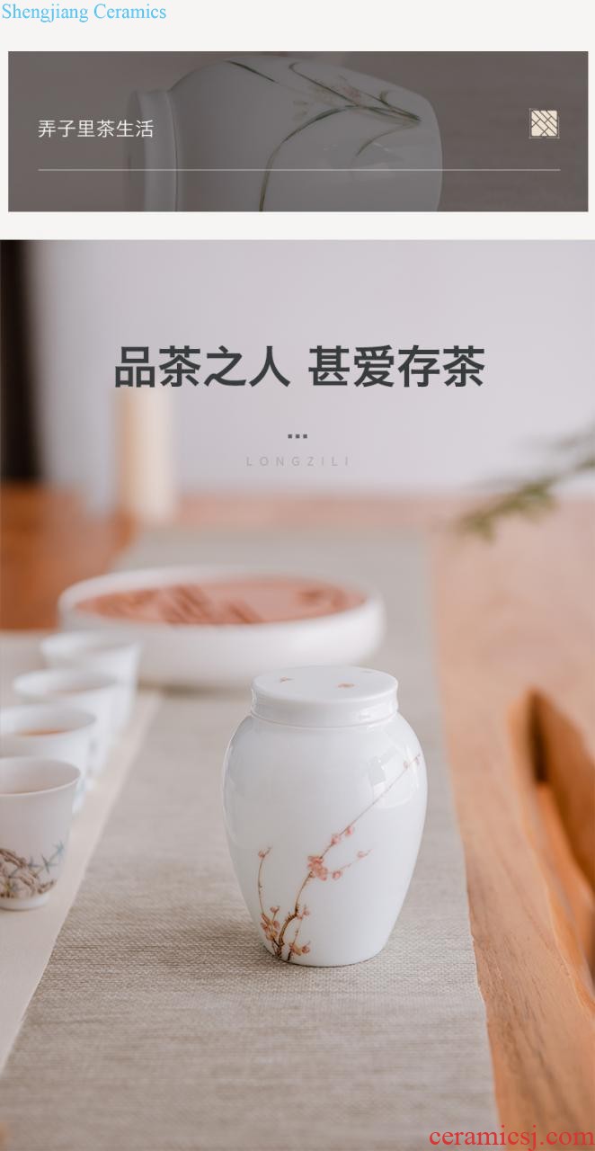 Jingdezhen ceramic water jar in hot tea household washing cylinder kung fu tea accessories large built water tea zero writing brush washer