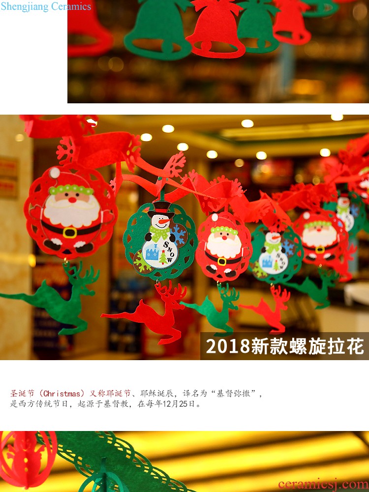 New Year Spring Festival decoration supplies garland pull flag hanging mall hotel kindergarten window set decoration flag bunting