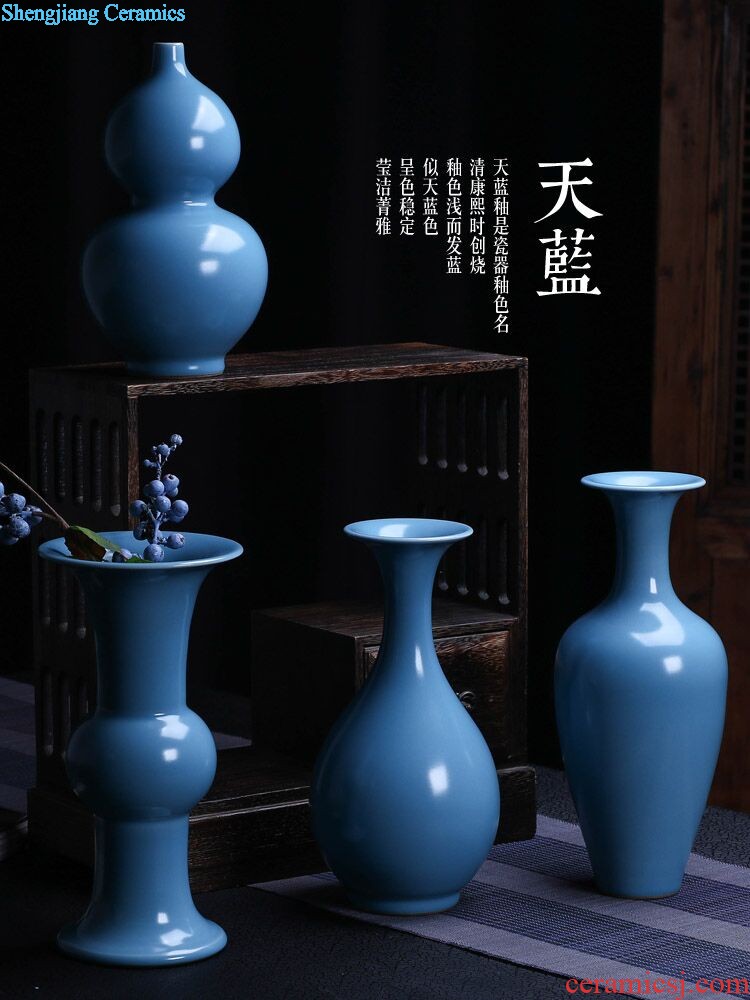 Jingdezhen ceramics vases, flower arranging furnishing articles of modern Chinese style household living room TV cabinet decoration wedding gift