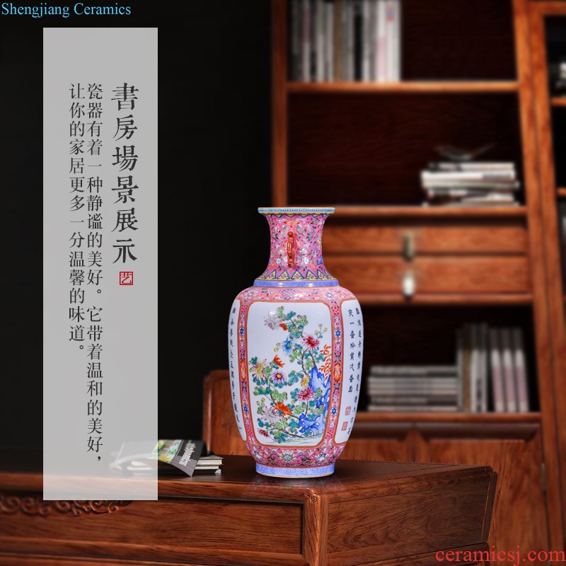 Jingdezhen ceramic vase hand-painted success of large sitting room of Chinese style household porch handicraft furnishing articles