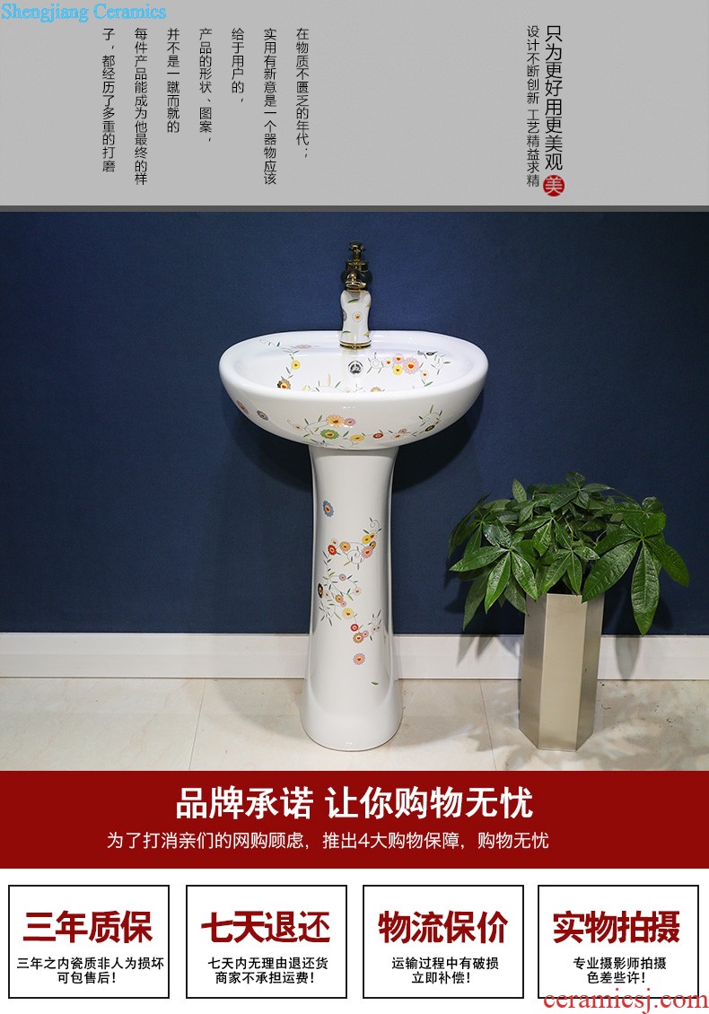 Post, neat small pillar basin of Chinese style restoring ancient ways ceramic column type lavatory small family floor sink basin