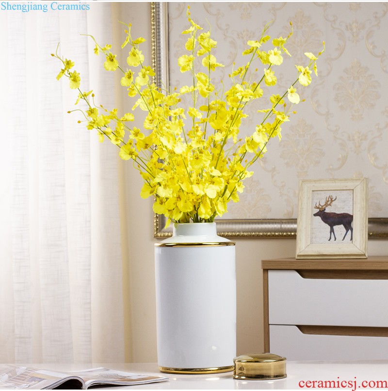 New Chinese style ceramic vase flower arranging dried flowers sample room TV cabinet table furnishing articles the sitting room porch soft decoration