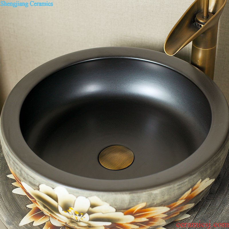 Koh larn, qi ceramic lavabo basin basin basin of pillar type lavatory column vertical integrated floor type household