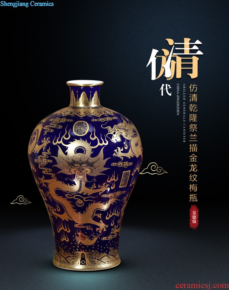 Archaize of jingdezhen ceramics powder enamel handpainted flower gourd vases, Chinese style living room decorations TV ark furnishing articles