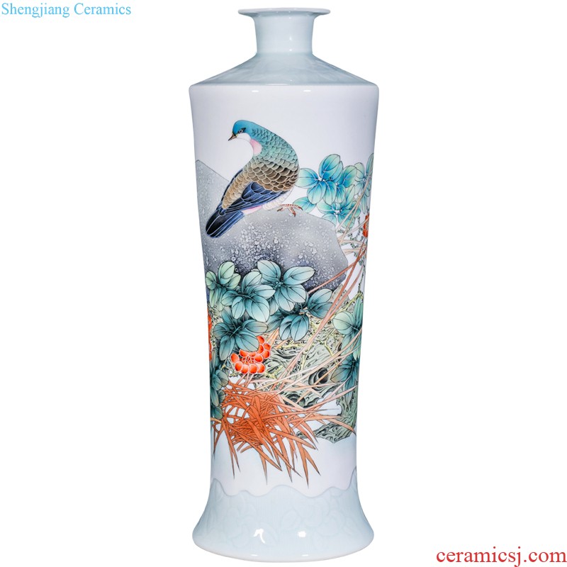 High-quality goods of jingdezhen ceramics hand-painted pine decoration of large vases, new Chinese style household furnishing articles sitting room