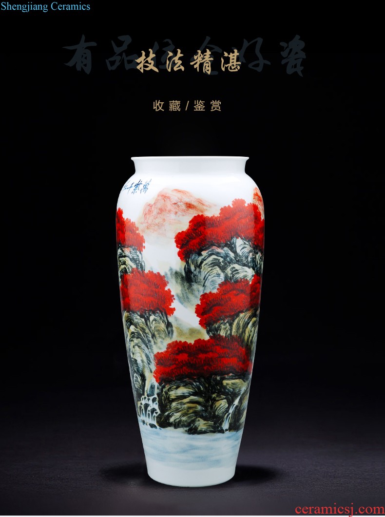 Jingdezhen ceramics hand-painted gift porcelain vase flower arranging place new Chinese style living room TV ark home decoration