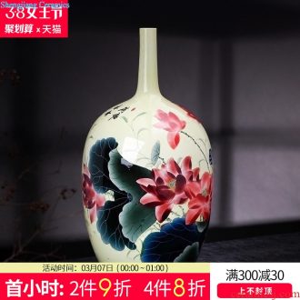 Jingdezhen ceramic hand-painted antique vase Live long and proper TV cabinet mesa of flower arrangement sitting room adornment is placed